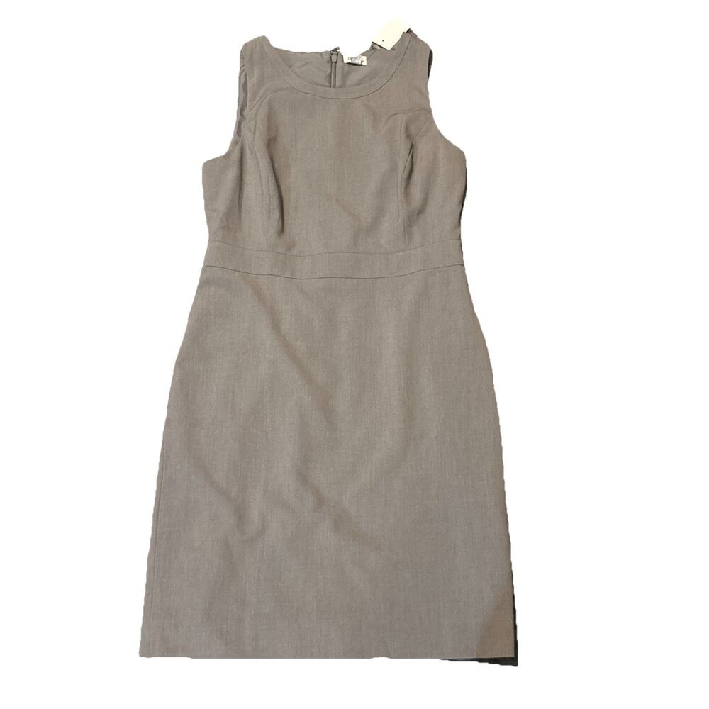 J crew NWT light gray lightweight sleeveless business professional sheath dress